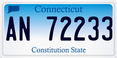 CT license plate AN72233
