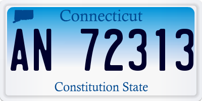 CT license plate AN72313