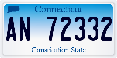 CT license plate AN72332