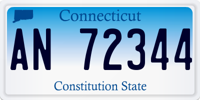 CT license plate AN72344