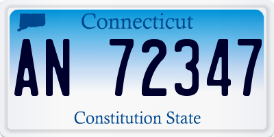 CT license plate AN72347