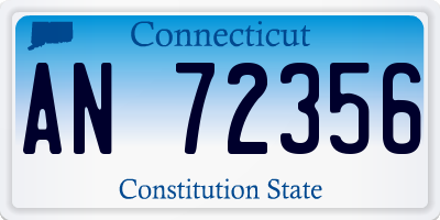 CT license plate AN72356