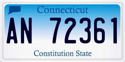 CT license plate AN72361