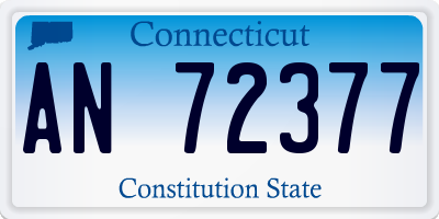 CT license plate AN72377