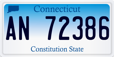 CT license plate AN72386