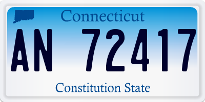 CT license plate AN72417