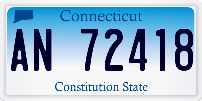 CT license plate AN72418