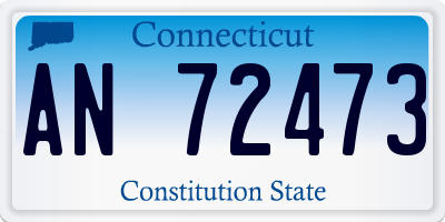 CT license plate AN72473