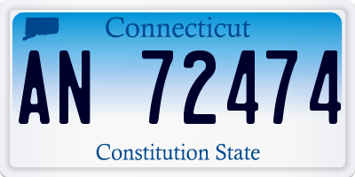 CT license plate AN72474