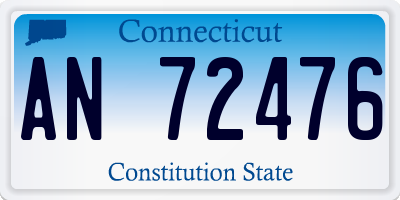 CT license plate AN72476