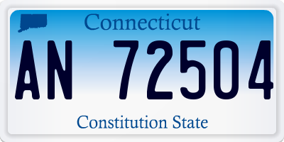 CT license plate AN72504