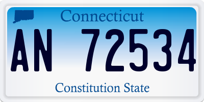 CT license plate AN72534