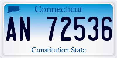 CT license plate AN72536