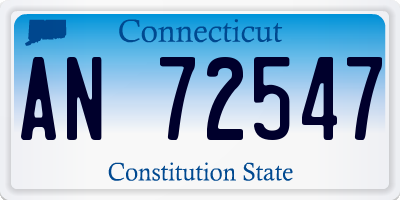 CT license plate AN72547
