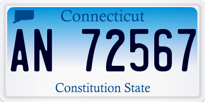 CT license plate AN72567