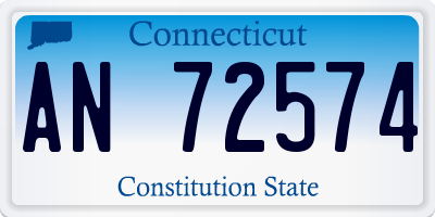 CT license plate AN72574