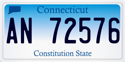 CT license plate AN72576
