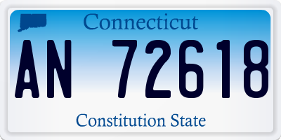 CT license plate AN72618