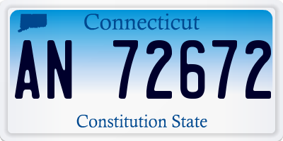 CT license plate AN72672