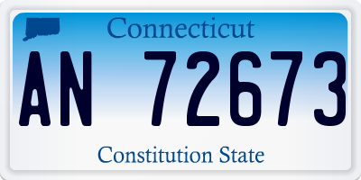 CT license plate AN72673