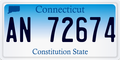 CT license plate AN72674
