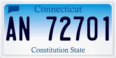 CT license plate AN72701
