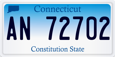 CT license plate AN72702