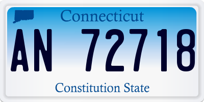 CT license plate AN72718