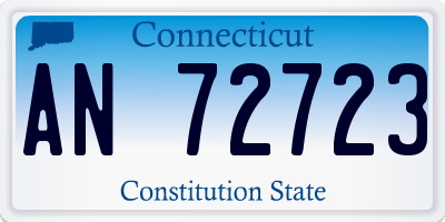 CT license plate AN72723