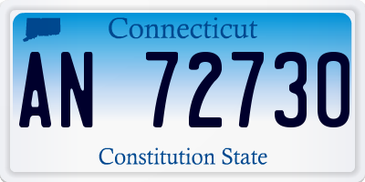 CT license plate AN72730