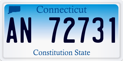 CT license plate AN72731