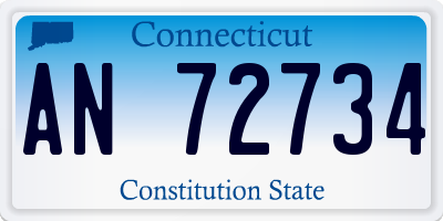 CT license plate AN72734
