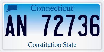 CT license plate AN72736