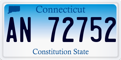 CT license plate AN72752