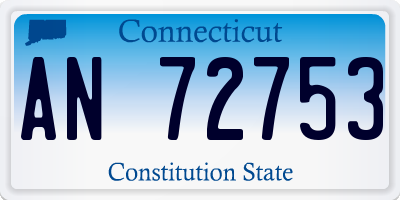 CT license plate AN72753