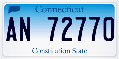 CT license plate AN72770