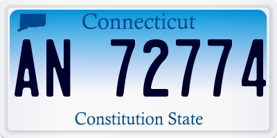 CT license plate AN72774