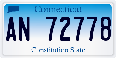 CT license plate AN72778