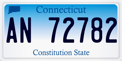 CT license plate AN72782