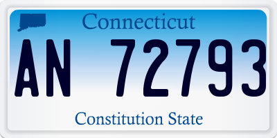 CT license plate AN72793