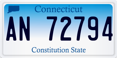 CT license plate AN72794