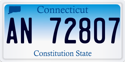 CT license plate AN72807