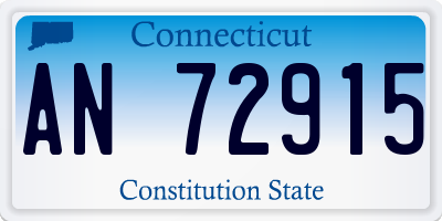 CT license plate AN72915
