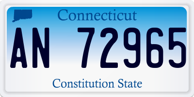 CT license plate AN72965