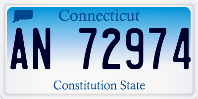 CT license plate AN72974
