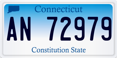 CT license plate AN72979