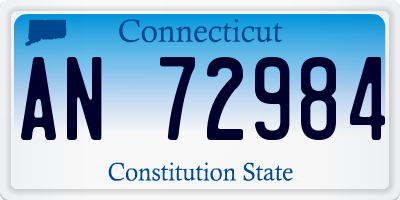 CT license plate AN72984