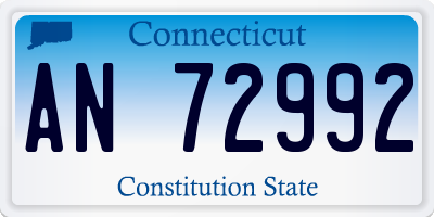 CT license plate AN72992