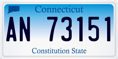 CT license plate AN73151