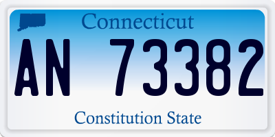 CT license plate AN73382